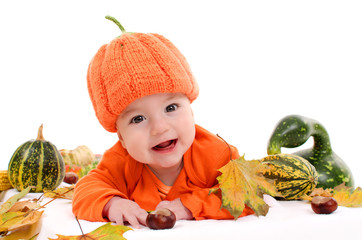 Baby Infant Orange Jack O Lantern Pumkin Outfit