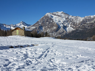 Fototapeta na wymiar Alpine hut
