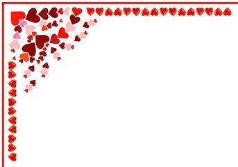 composition of hearts as background for Valentines day