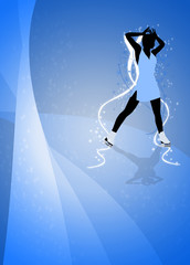 Skater girl, ice dance background