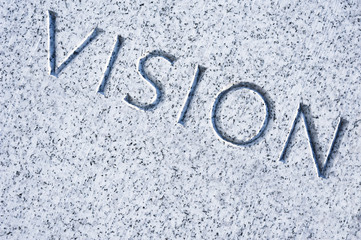 Vision Word carved in Marble