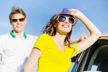 Couple near car