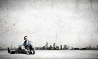 Sitting businessman