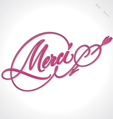 Obraz premium MERCI hand lettering (vector)