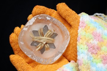 star-shaped in the ice on hand