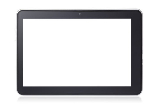 black tablet pc isolated on white