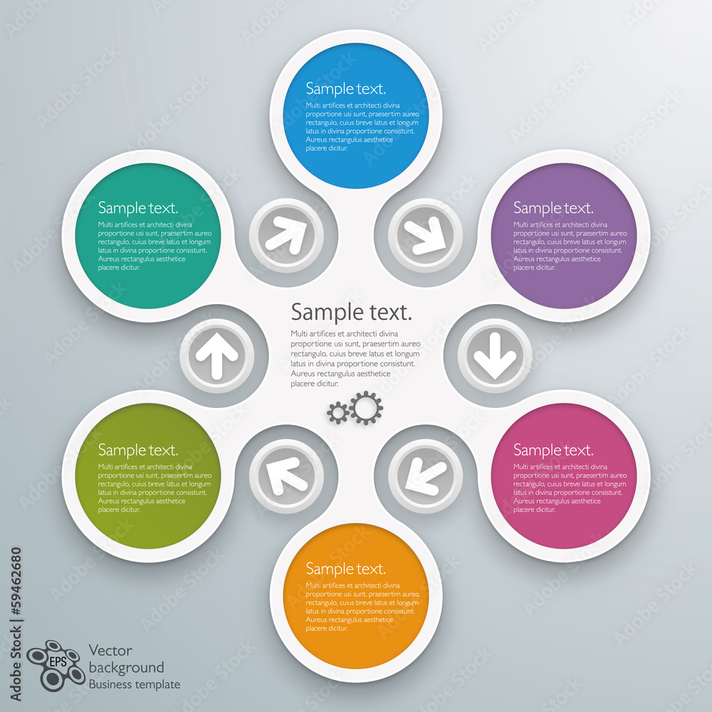 Canvas Prints infographics vector background 6-step process