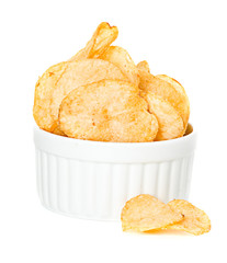 Potato chips isolated