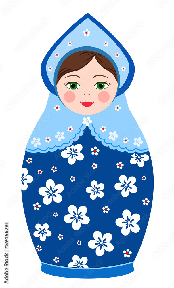 Wall mural Russian tradition matryoshka dolls in vector