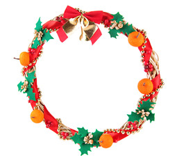 Beautiful Christmas wreath, isolated on white