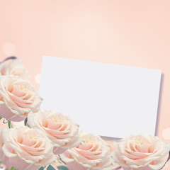 Border from fresh roses