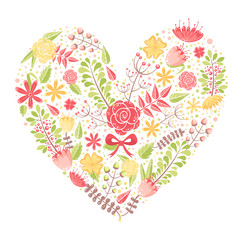 Beautiful flower heart postcard © Yuzach