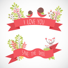 Elegant floral decorative elements for celebration cards © Yuzach