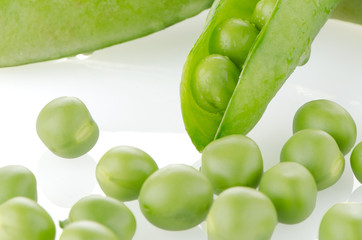 Fresh green pea pod