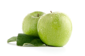 Two fresh green apples