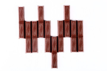 chocolate bar on white background