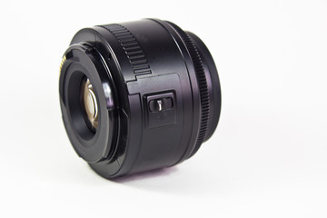 camera lens on a white background