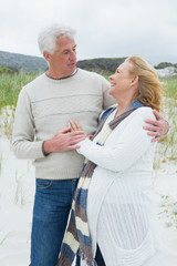 Loving senior couple at the beach