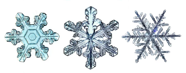 Fotobehang natuurlijke kristallen sneeuwvlokmacro © kichigin19
