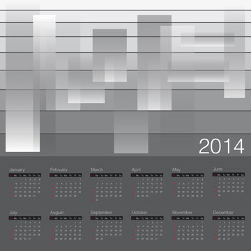 minimal calendar 2014 dark background