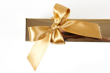 Christmas decor. Gold bow