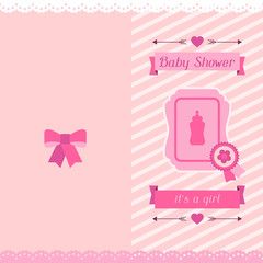 Girl baby shower invitation card.