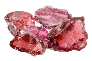 Rhodolite garnet crystals