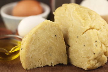 Flour dough with eggs