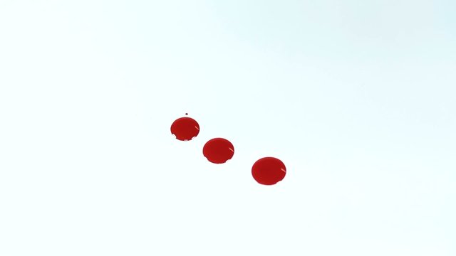 Blood drops on white background