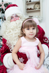 Girl in an elegant dress and Saint Nicolas