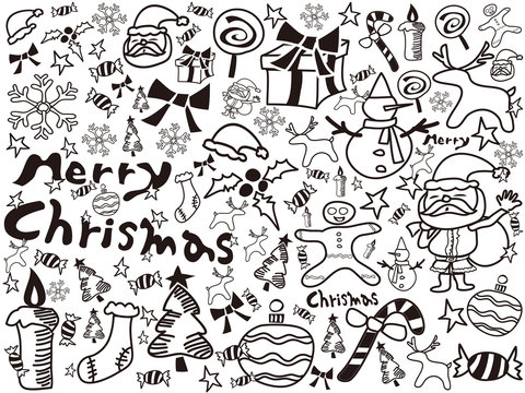 christmas doodles background