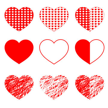 Hearts set for wedding and valentine design