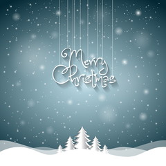 Christmas Greeting Card. Merry Christmas lettering