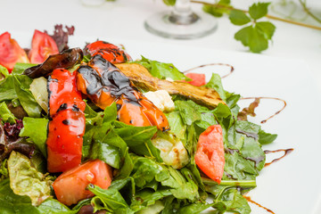 Greek salad on the table