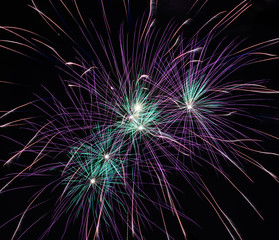 Fototapeta premium Colorful fireworks in the night sky