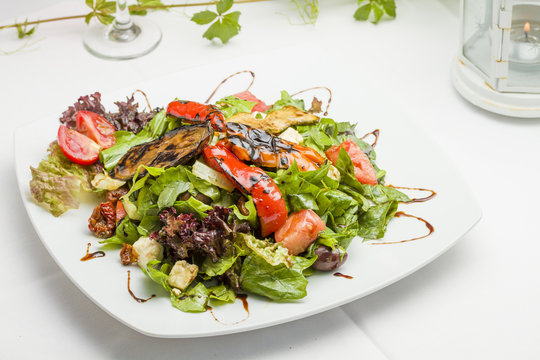 Greek salad on the table