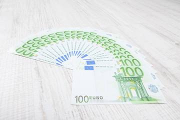 Bunch of euro bank bills