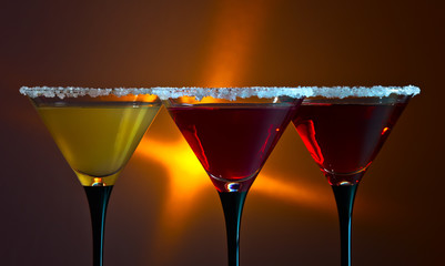 glasses with  cocktail