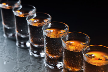 Glasses with an alcoholic drink