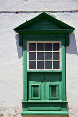 abstract  window   green in the white spain