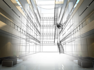 sketch design of interior hall