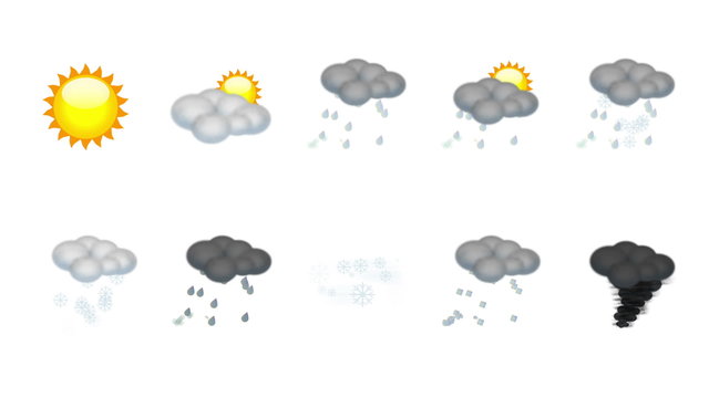 Weather animated icon set. Loop