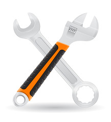 tools spanner and screw wrench icons vector illustration