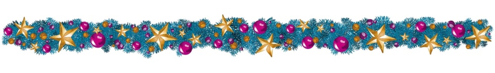Guirlande sapin + étoiles 2 illustration vectorielle