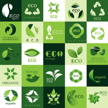 Ecology Icons Set - Isolated On Background - Vector illustration