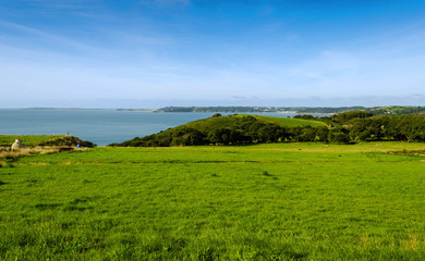 Fototapeta na wymiar View over Tenby and Caldey Island - Wales, United Kingdom