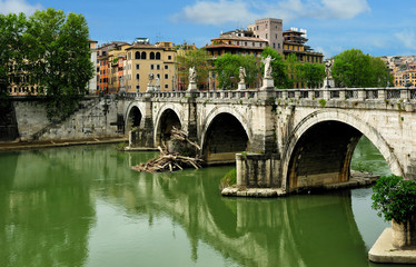 Fototapeta na wymiar St.Angelo Bridge, Rome, Italy