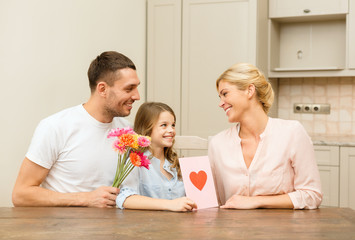 happy family celebrating mothers day