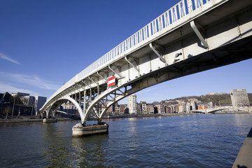 Footbridge over the Meuse river, Liege, Belgium