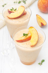 peach and apple souffle in portioned glasses